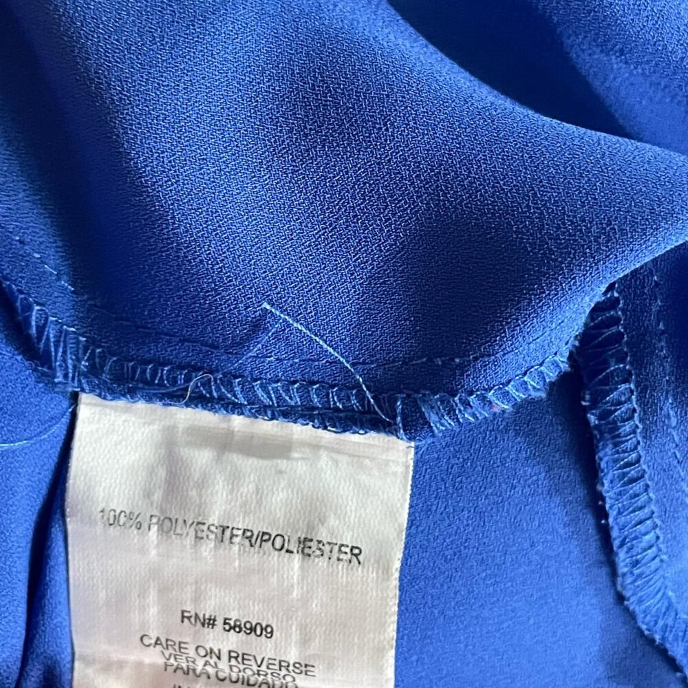 Gibson Latimer Royal Blue Blouse W Silver Embroidery - Picture 5 of 5